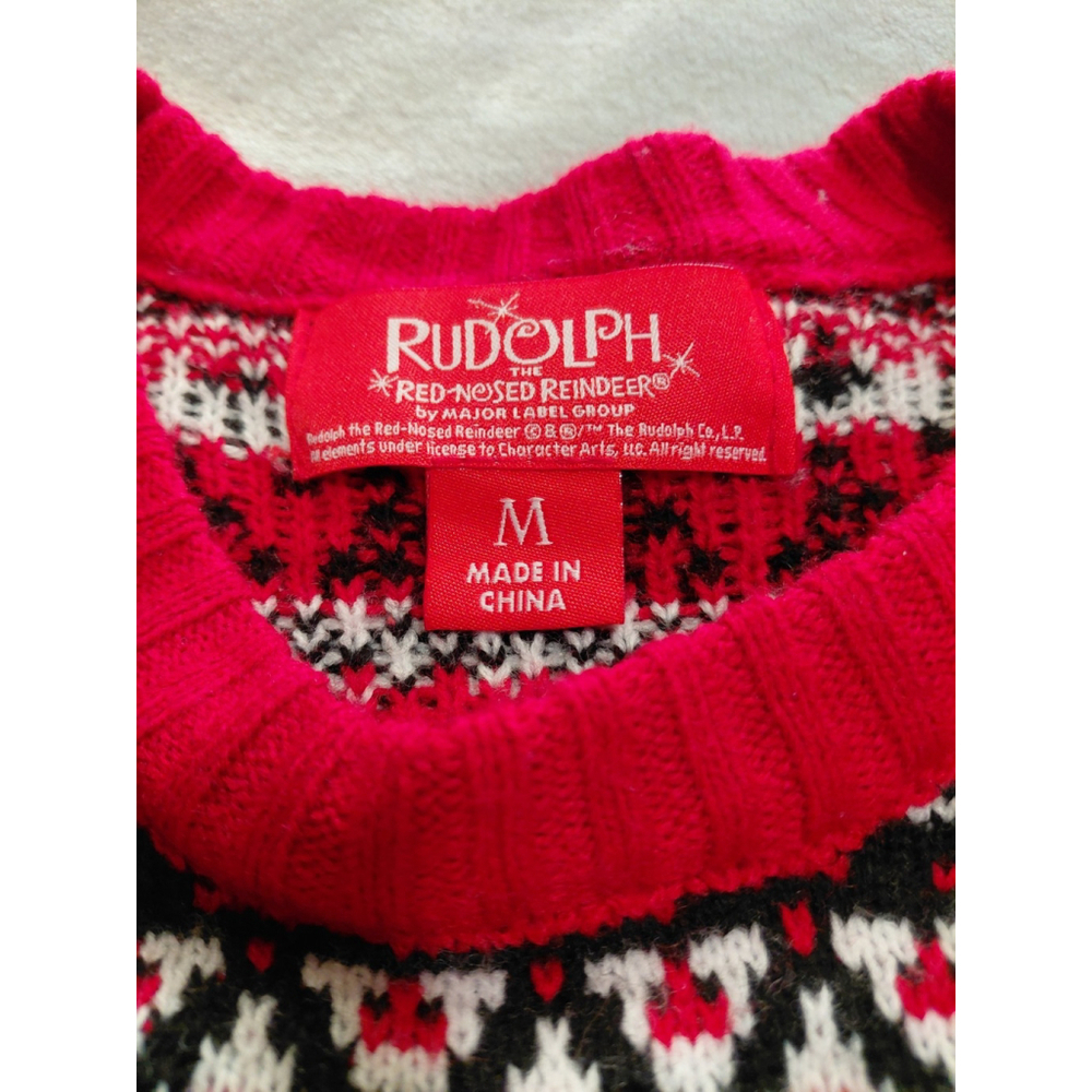 RUDOLPH the Red Nosed Reindeer The Most Famous Christmas Ugly Sweater Size Med - Picture 5 of 6